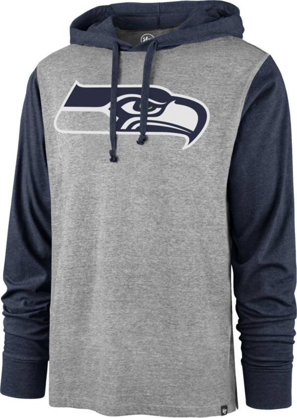 ‘47 Men's Seattle Seahawks Grey Club Hooded Pullover Long Sleeve T-Shirt