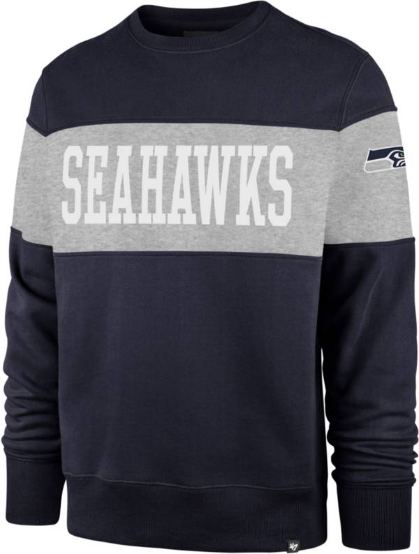 ‘47 Men's Seattle Seahawks Interstate Crew Navy Sweatshirt