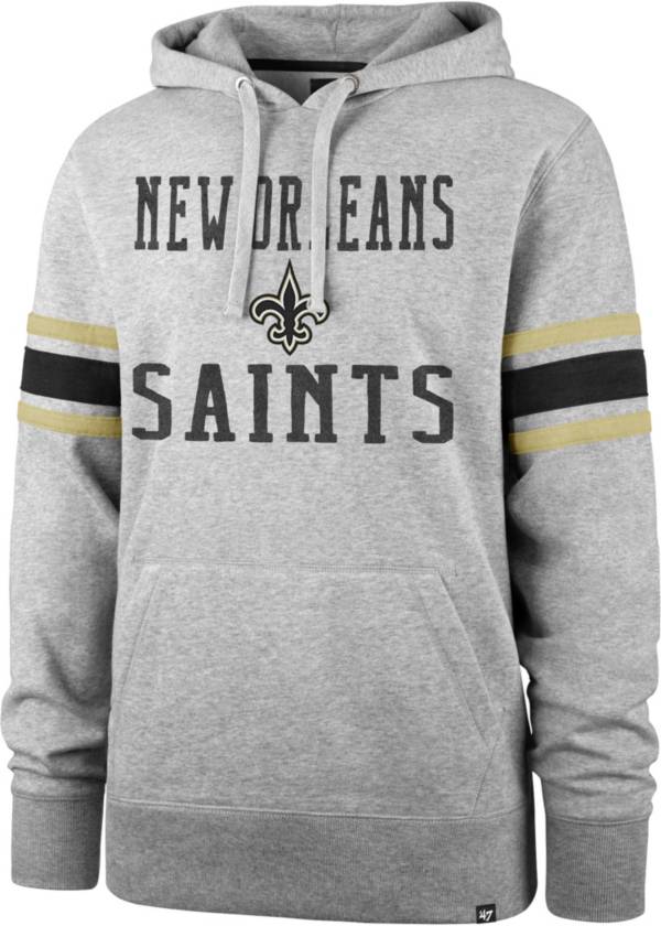 ‘47 Men's New Orleans Saints Double Sleeve-Stripe Grey Hoodie