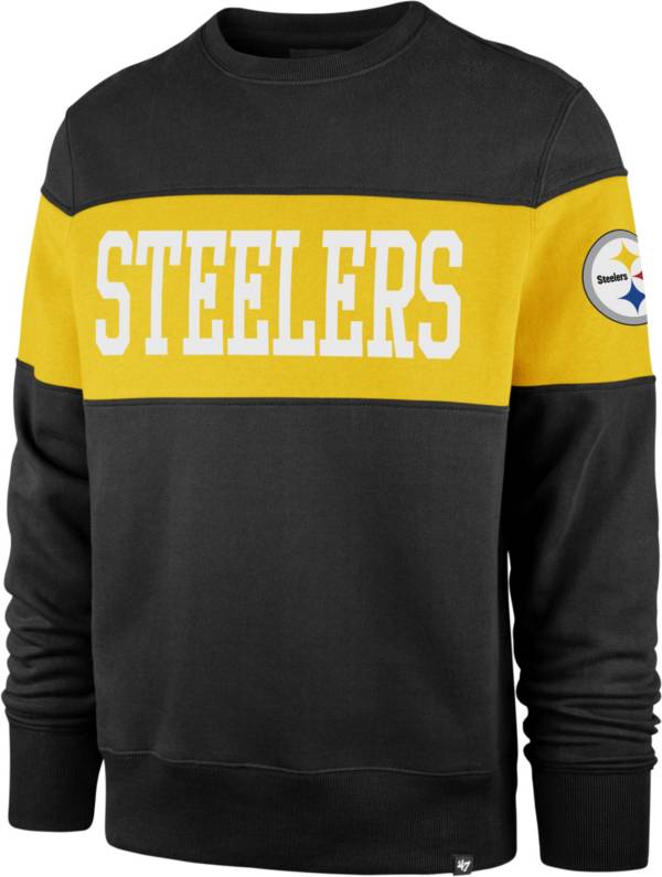 ‘47 Men's Pittsburgh Steelers Interstate Crew Black Sweatshirt
