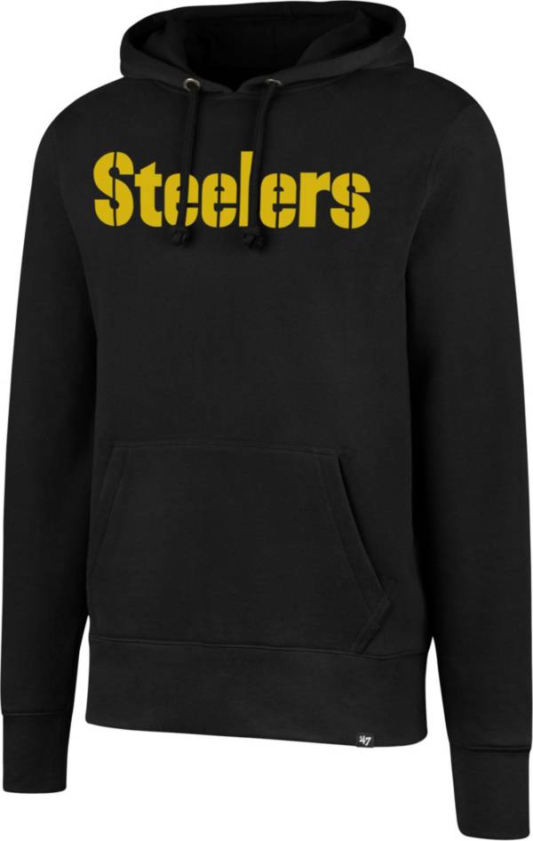 '47 Men's Pittsburgh Steelers Headline Wordmark Black Hoodie