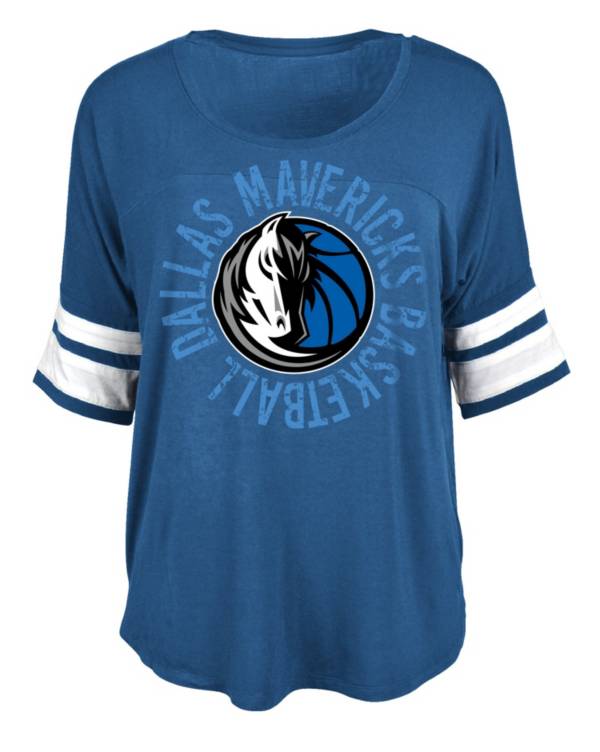 New Era Women's Dallas Mavericks Blue Graphic Logo Long Sleeve T-Shirt