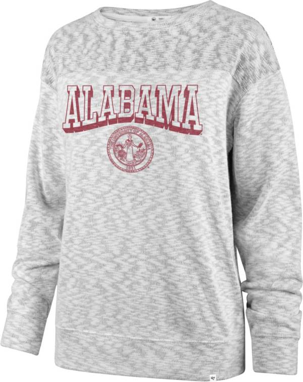 ‘47 Women's Alabama Crimson Tide White Crew Pullover Sweatshirt