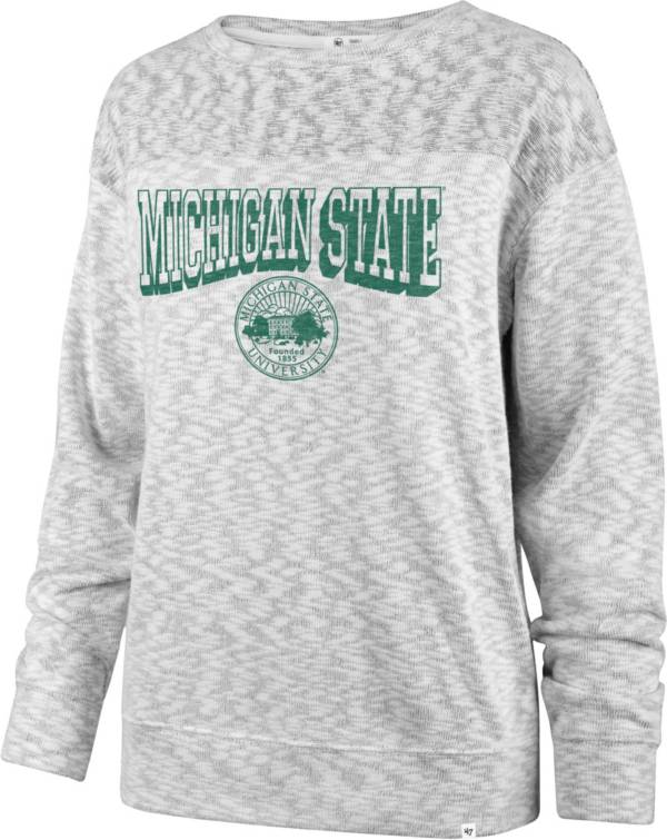 ‘47 Women's Michigan State Spartans White Crew Pullover Sweatshirt