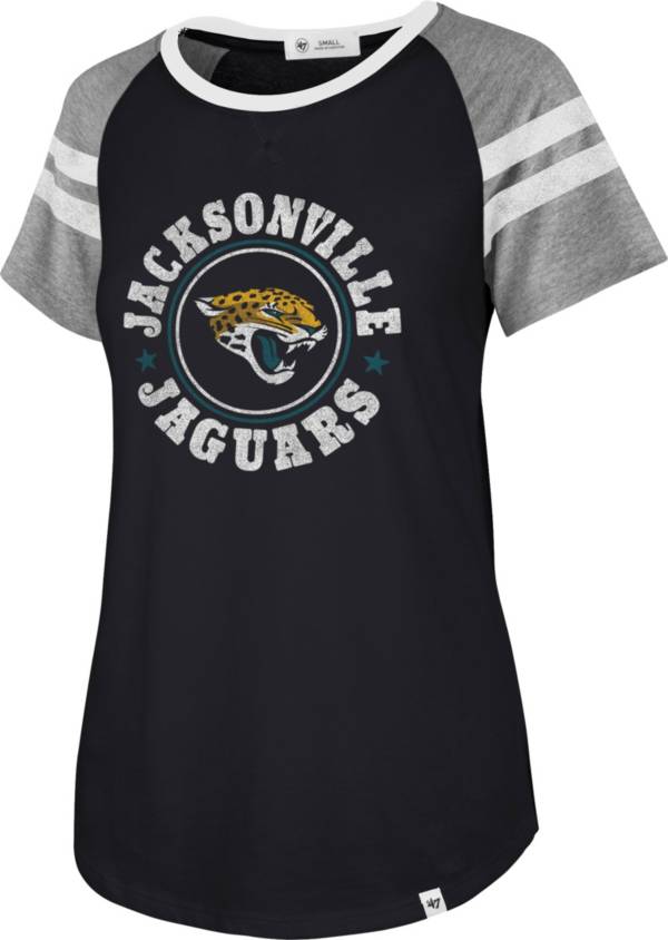 '47 Women's Jacksonville Jaguars Static Black Raglan T-Shirt