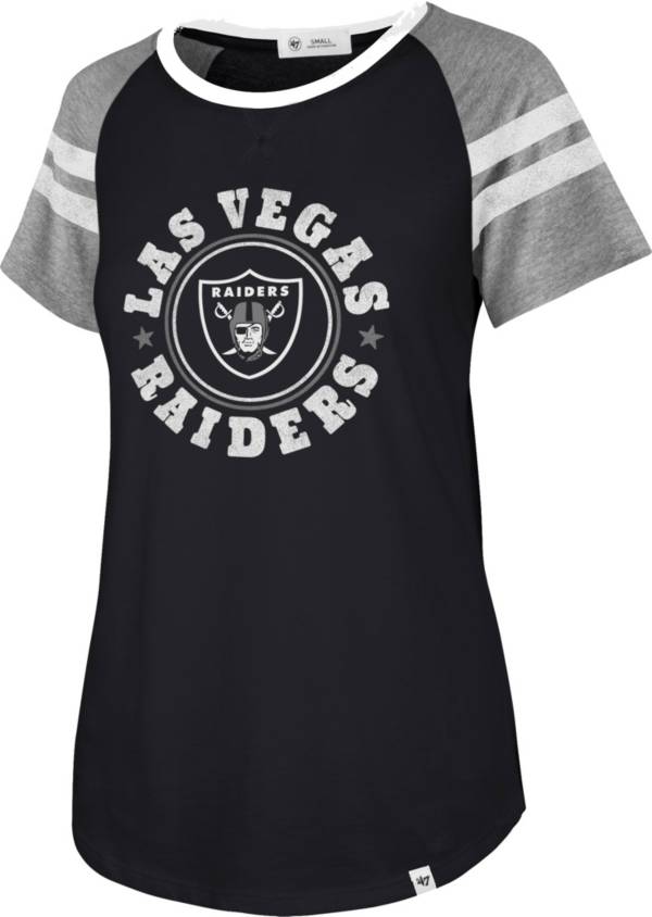 '47 Women's Las Vegas Raiders Static Black Raglan T-Shirt