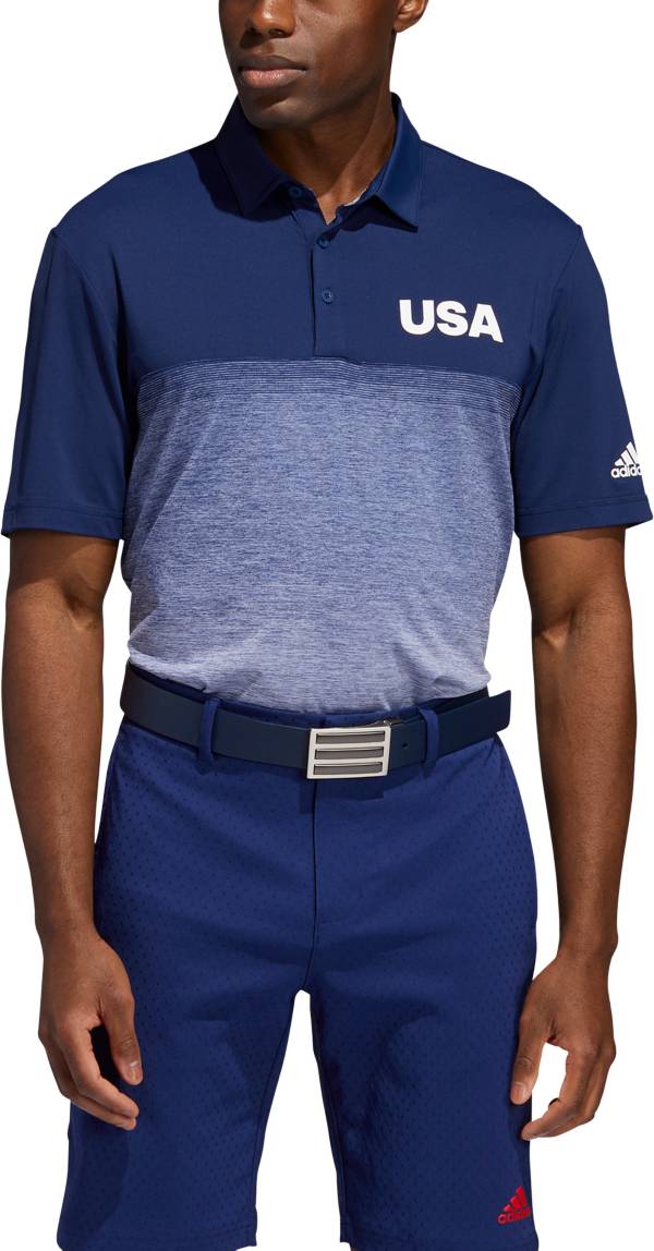 adidas Men's USA 3 Stripe Golf Polo Shirt