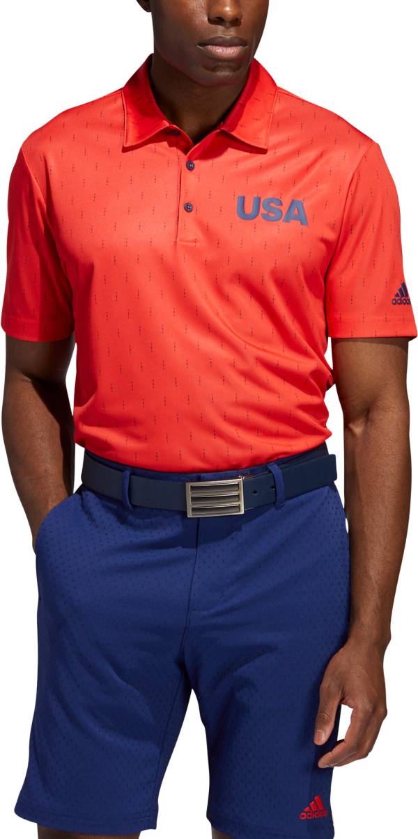 adidas Men's Ultimate365 USA Pattern Golf Polo