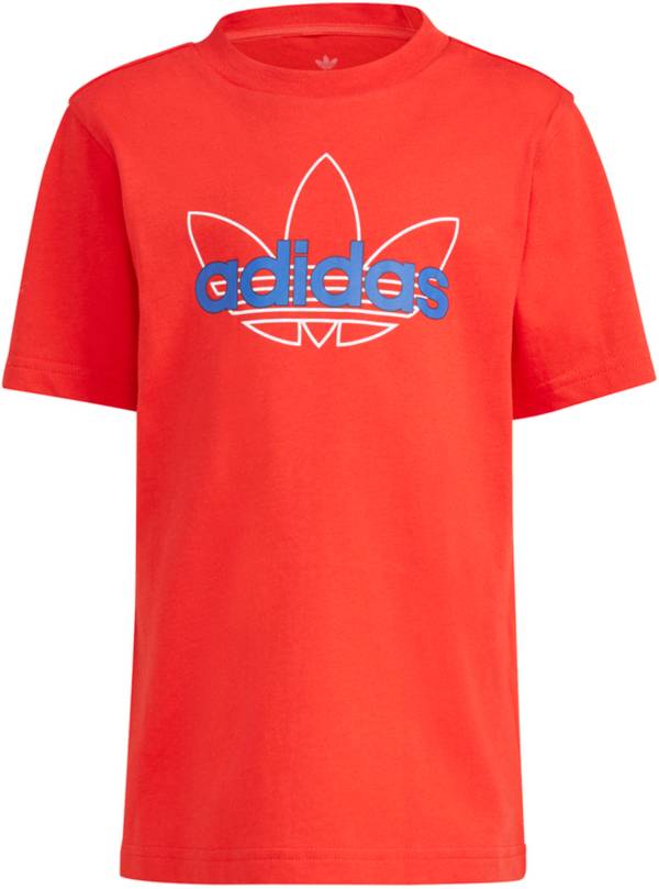 adidas Boys' Outline Trefoil Short Sleeve T-Shirt