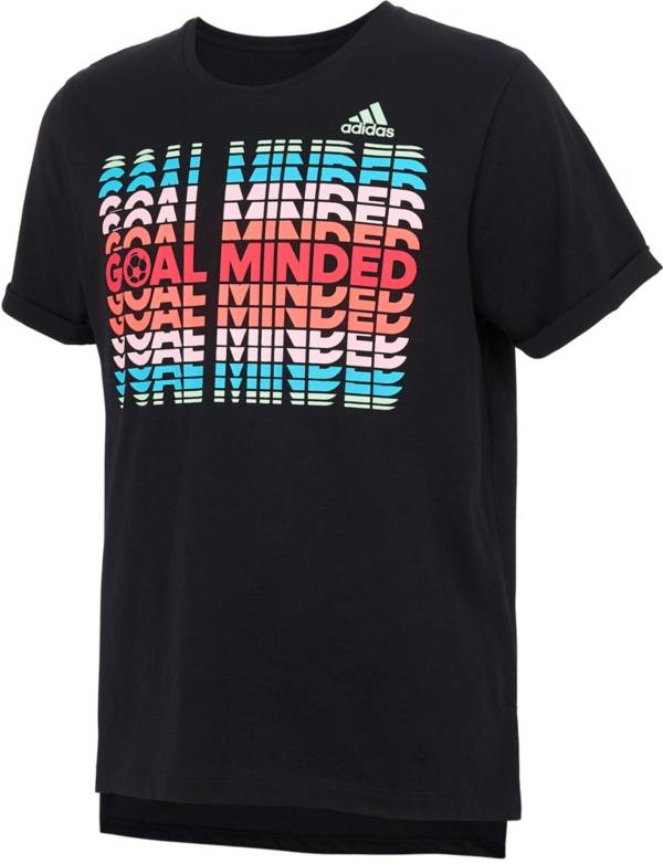 adidas Girls' Goal Minded Graphic Boxy T-Shirt