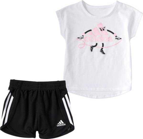 adidas Toddler Graphic Short Sleeve T-Shirt and Shorts Set