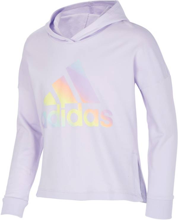 adidas Girls' French Terry Logo Cotton Hoodie