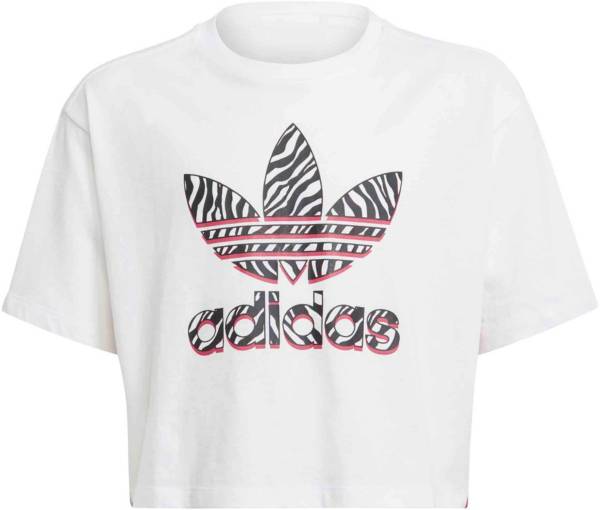 adidas Girl's Graphic Print Crop T-Shirt