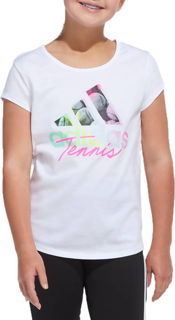 adidas Girl's Scoop Neck Short Sleeve T-Shirt