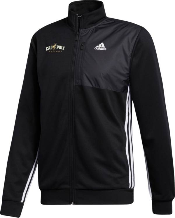 adidas Men's Cal Poly Mustangs Transitional Full-Zip Track Black Jacket