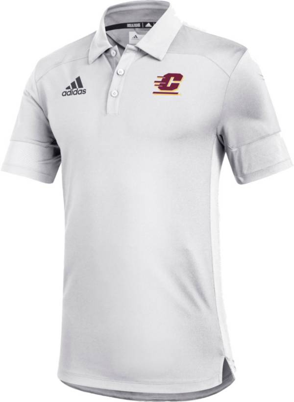 adidas Men's Central Michigan Chippewas Under the Lights Coaches Sideline White Polo product image