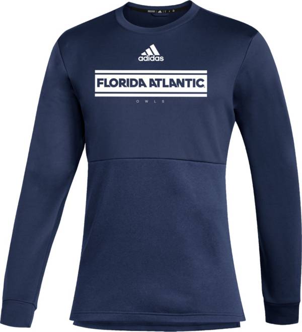 adidas Men's Florida Atlantic Owls Blue Team Issue Crew Pullover Shirt