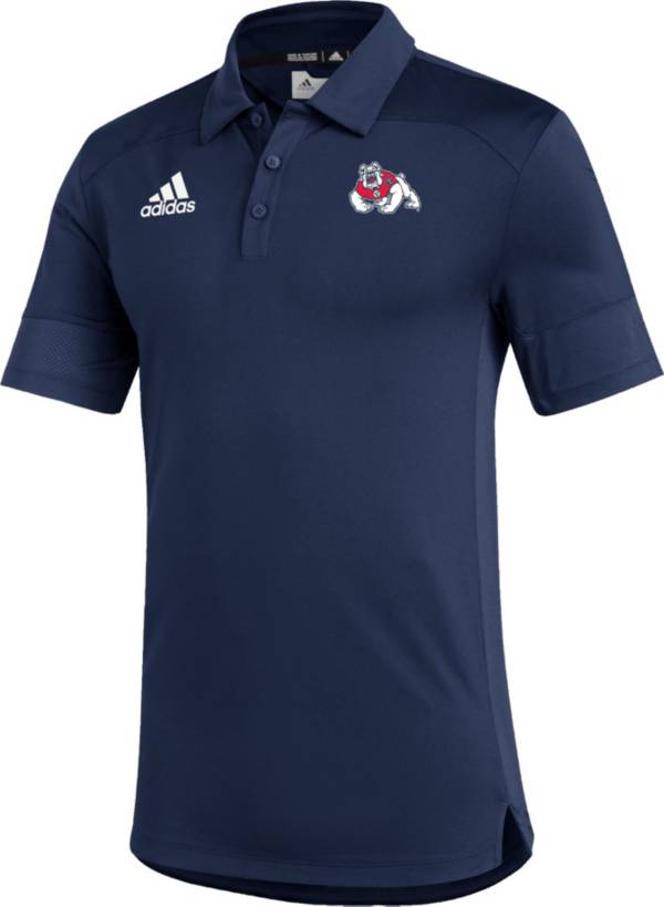 adidas Men's Fresno State Bulldogs Blue Under the Lights Coaches Sideline Polo