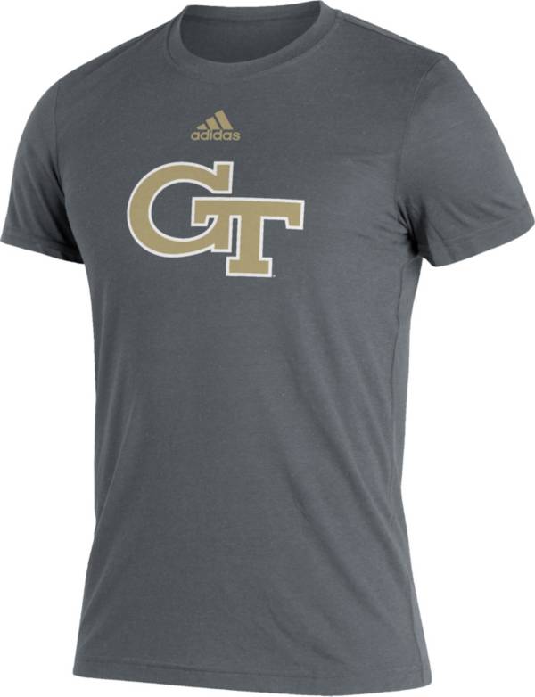 adidas Men's Georgia Tech Yellow Jackets Grey Logo Blend T-Shirt