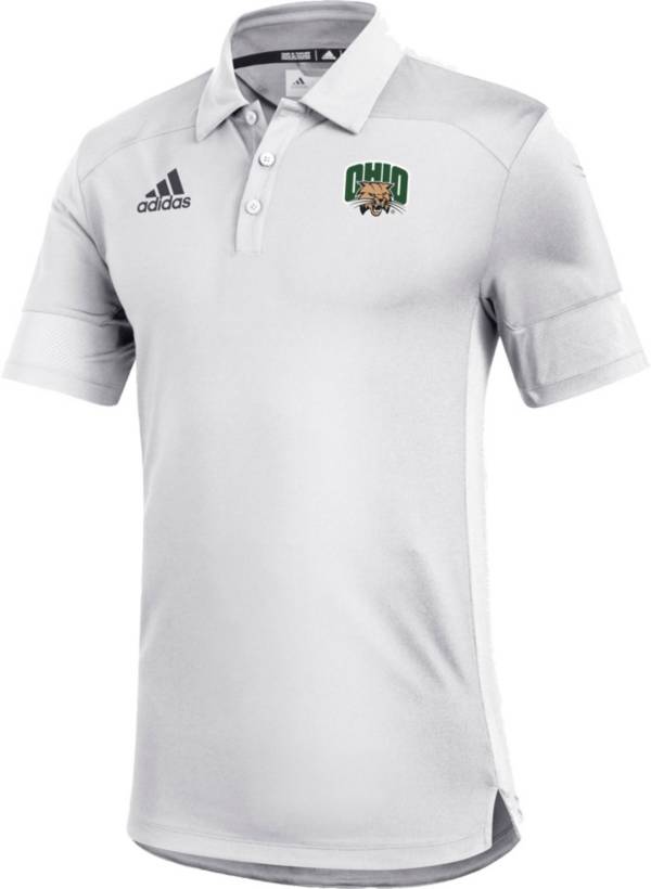 adidas Men's Ohio Bobcats Under the Lights Coaches Sideline White Polo