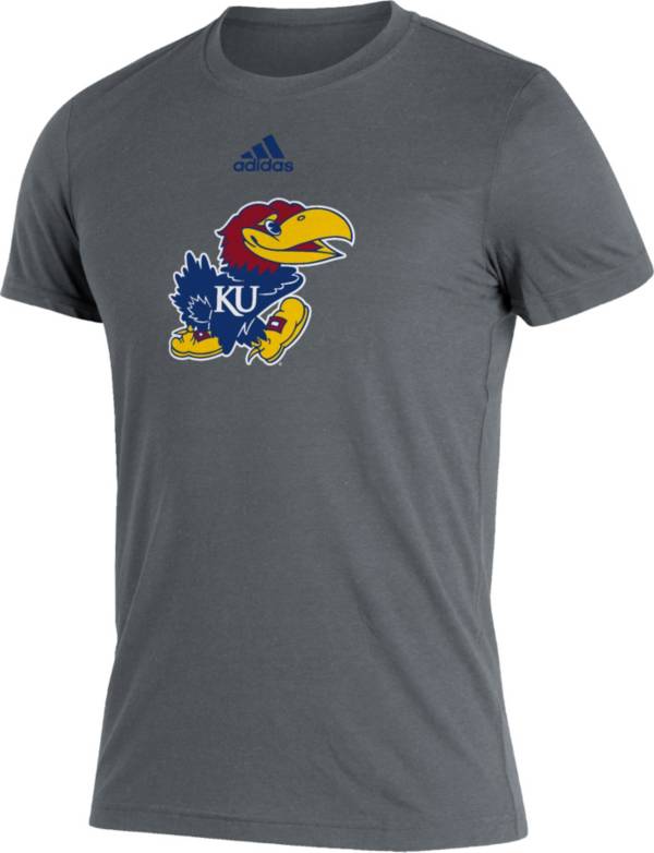 adidas Men's Kansas Jayhawks Grey Logo Blend T-Shirt