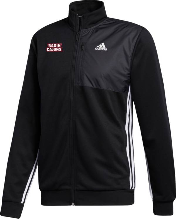 adidas Men's Louisiana-Lafayette Ragin' Cajuns Transitional Full-Zip Track Black Jacket