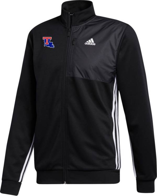 adidas Men's Louisiana Tech Bulldogs Transitional Full-Zip Track Black Jacket