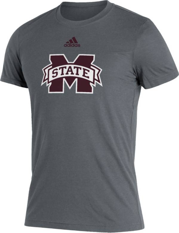 adidas Men's Mississippi State Bulldogs Grey Logo Blend T-Shirt