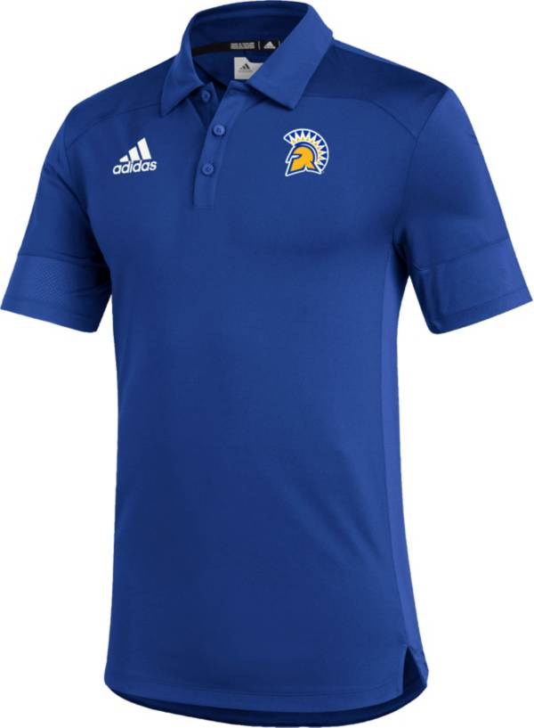adidas Men's San Jose State Spartans Blue Under the Lights Coaches Sideline Polo