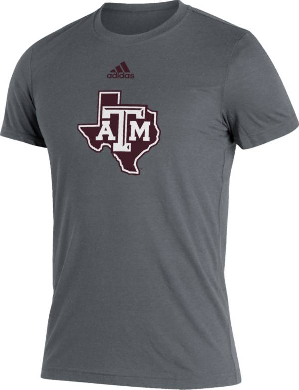 adidas Men's Texas A&M Aggies Grey Logo Blend T-Shirt