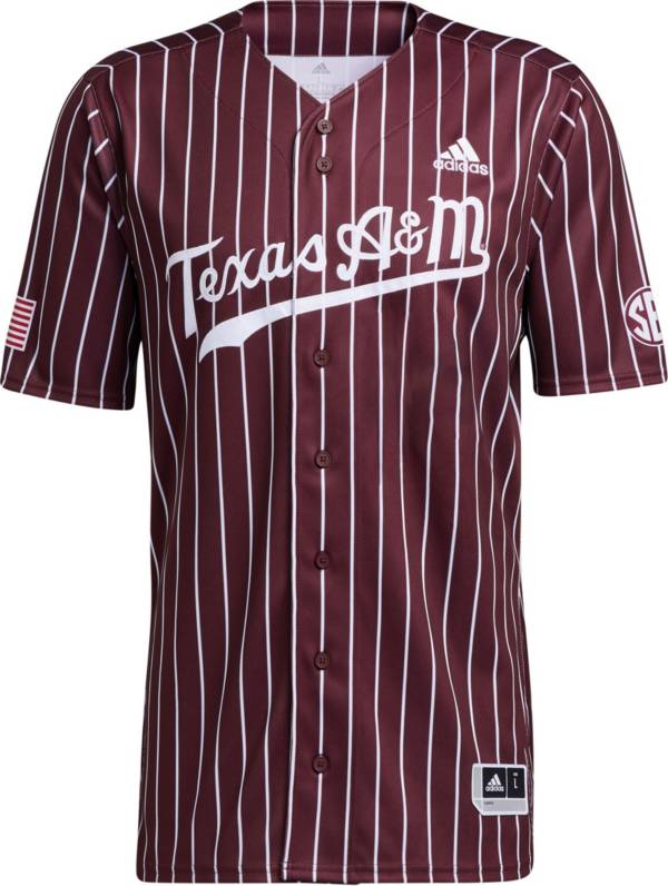 adidas Men's Texas A&M Aggies Maroon Full Button Replica Baseball Jersey