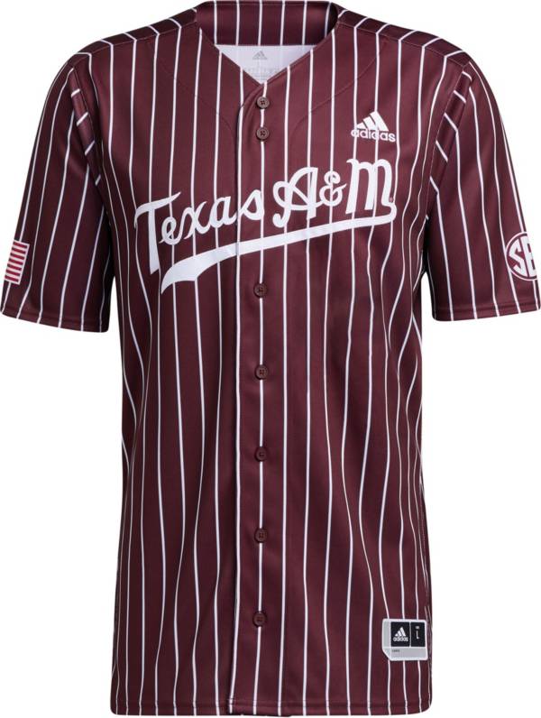 adidas Men's Texas A&M Aggies Maroon Full Button Replica Baseball Jersey