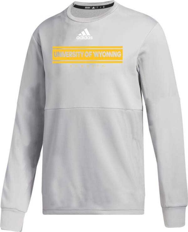 adidas Men's Wyoming Cowboys Grey Team Issue Crew Pullover Shirt