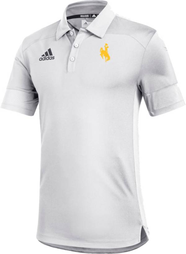 adidas Men's Wyoming Cowboys Under the Lights Coaches Sideline White Polo