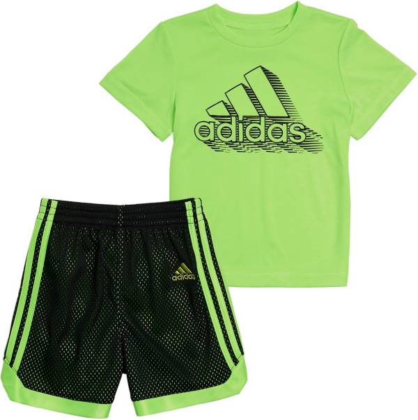 adidas Toddler Boys' Short Sleeve T-Shirt and Mesh Shorts Set