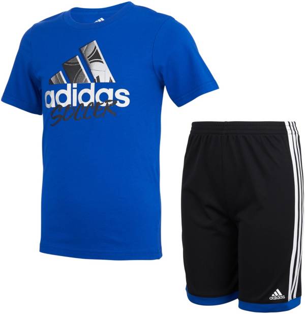 adidas Toddler Boys' Graphic Cotton Short Sleeve T-Shirt and Shorts Set