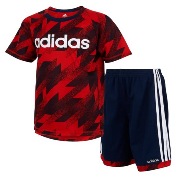 adidas Toddler Boys' Universal Clashed Short Sleeve T-Shirt and Shorts Set