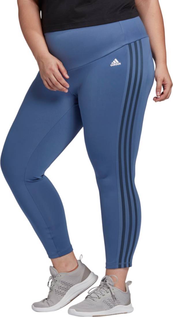 Adidas Women's High Rise 3-Stripes 7/8 Plus Size Tights