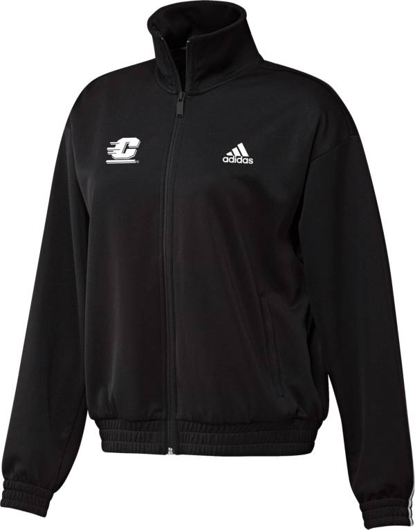 adidas Women's Central Michigan Chippewas Snap Full-Zip Bomber Black Jacket