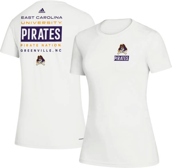 adidas Women's East Carolina Pirates Creator Crew Neck White T-Shirt