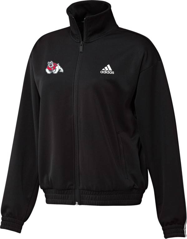 adidas Women's Fresno State Bulldogs Snap Full-Zip Bomber Black Jacket