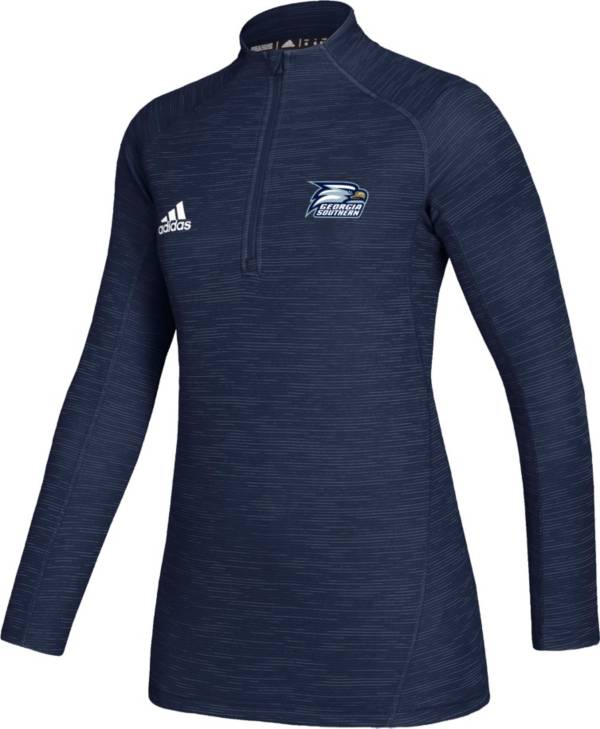 adidas Women's Georgia Southern Eagles Navy Game Mode Sideline Quarter-Zip Shirt