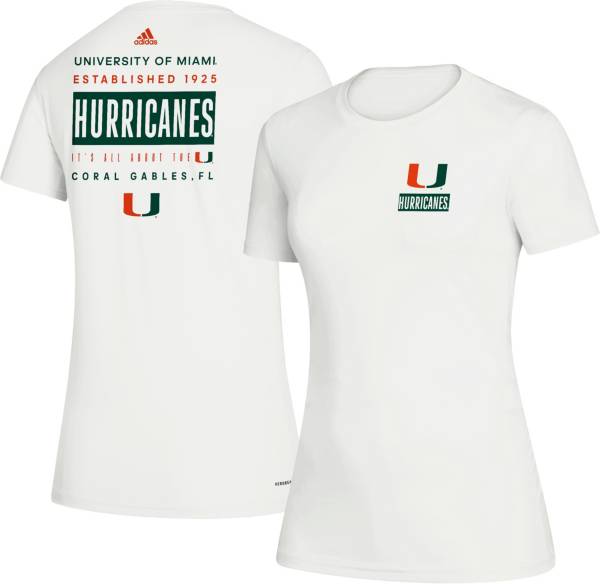 adidas Women's Miami Hurricanes Creator Crew Neck White T-Shirt