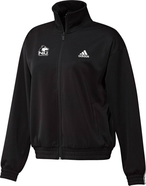 adidas Women's Northern Illinois Huskies Snap Full-Zip Bomber Black Jacket