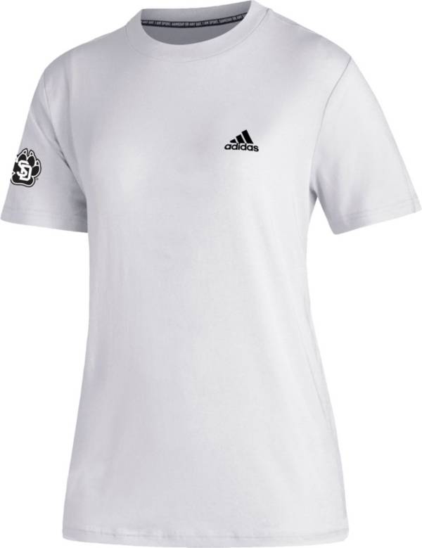 adidas Women's South Dakota State Jackrabbits Must-Have 3-Stripe White T-Shirt product image