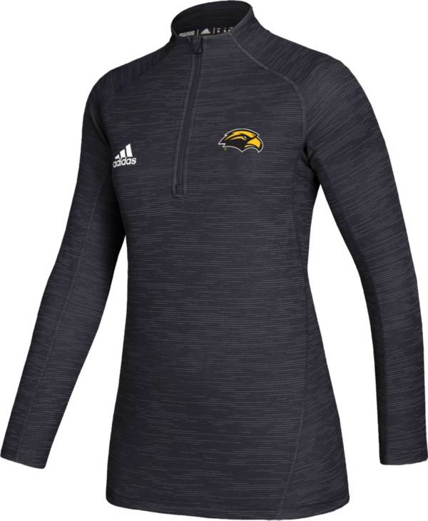 adidas Women's Southern Miss Golden Eagles Black Game Mode Sideline Quarter-Zip Shirt