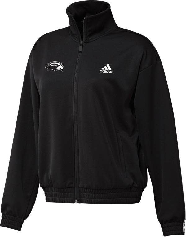 adidas Women's Southern Miss Golden Eagles Snap Full-Zip Bomber Black Jacket