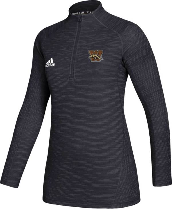 adidas Women's Western Michigan Broncos Black Game Mode Sideline Quarter-Zip Shirt