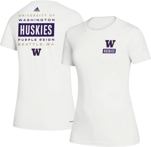 adidas Women's Washington Huskies Creator Crew Neck White T-Shirt