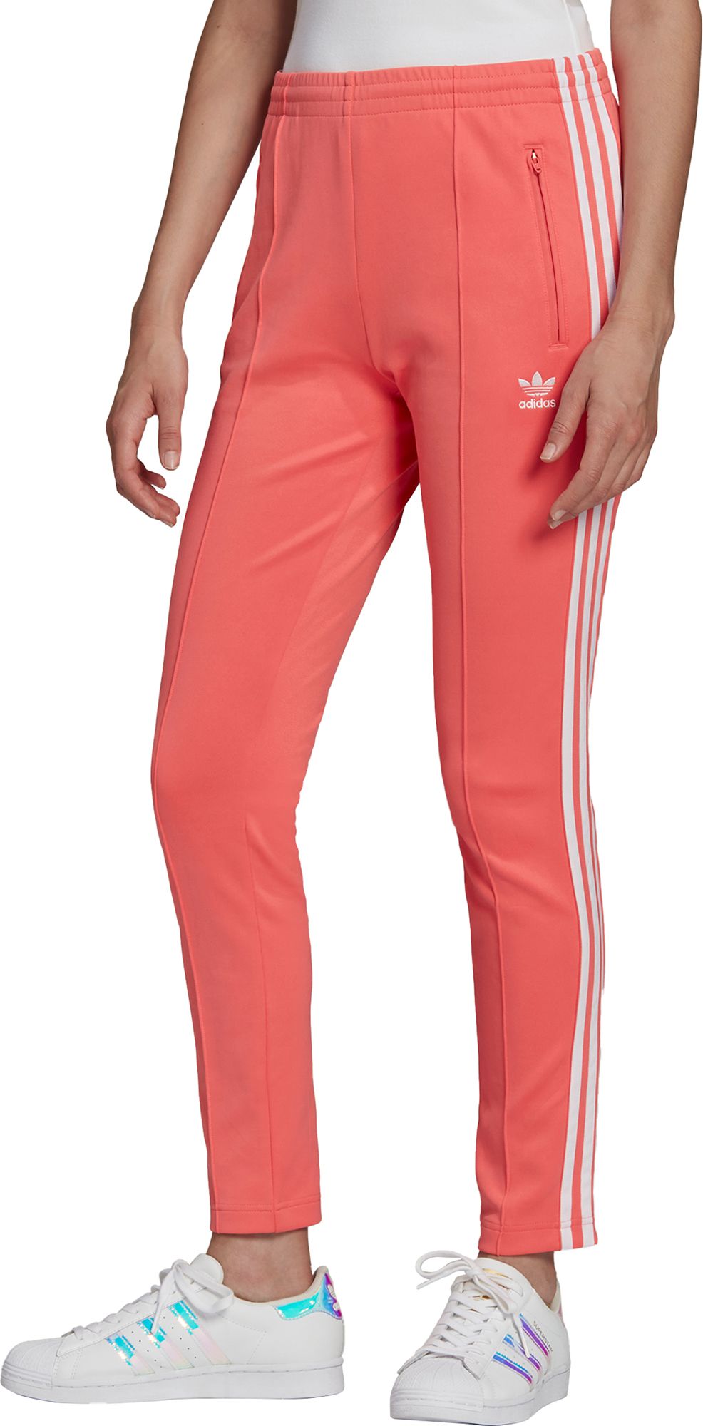 orange adidas pants women's